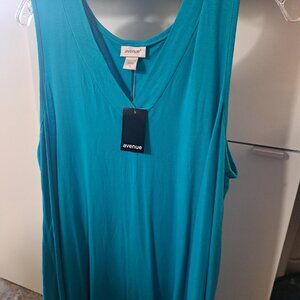 Women’s V-Neck Swing Top, Peacock Blue